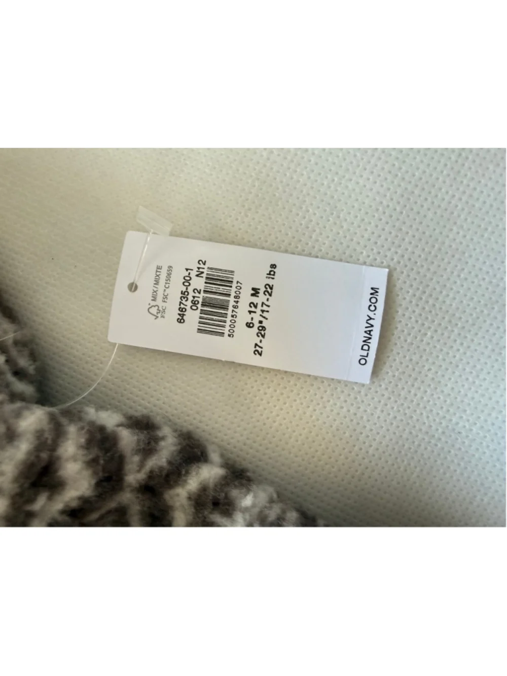NWT Old Navy Baby Hooded Critter Footed One-Piece Bear-Isle fair isle pattern